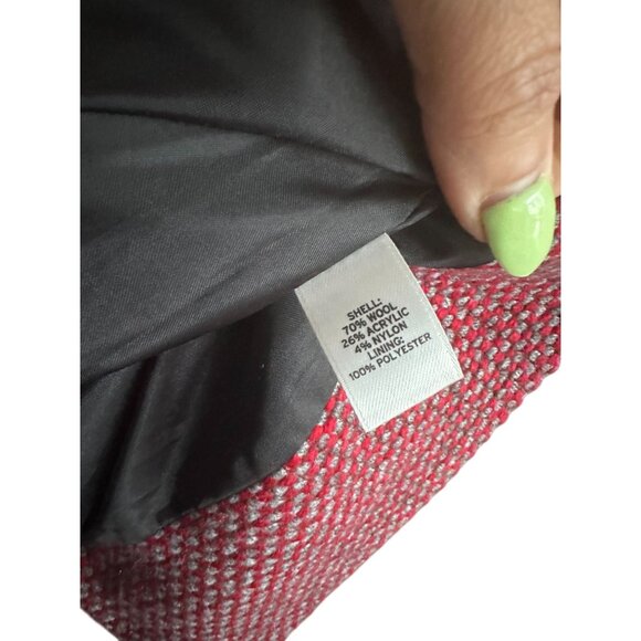 HINGE Red Gray Wool Blend Blazer Jacket Size XS (0/2) - Picture 6 of 9